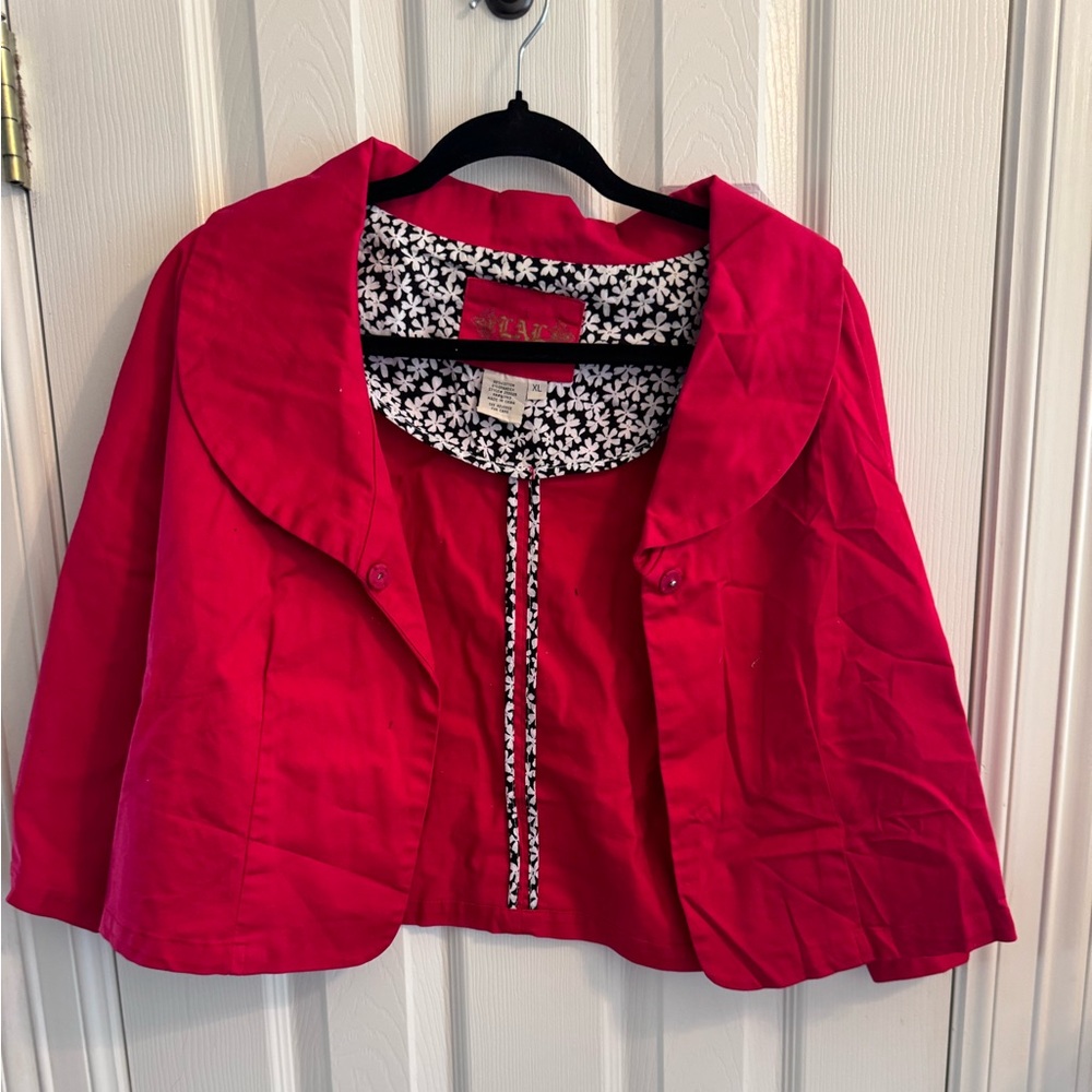 Red cropped jacket